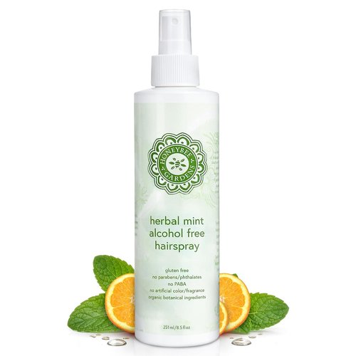 Honeybee Gardens Herbal Mint Hair Spray - Alcohol-Free Non-Aerosol Strong Hold | 8.5 fl oz