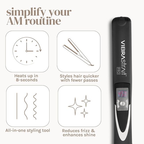 Pro Ceramic Tourmaline Ionic Flat Iron - 1.75-Inch | Fast, Frizz-Free Hair Straightener for Smooth Styles