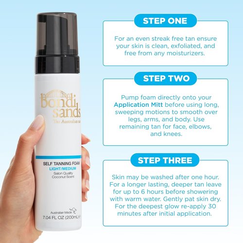 Bondi Sands Self Tanning Foam - Lightweight Sunless Formula + Reusable Application Mitt for Flawless Tan