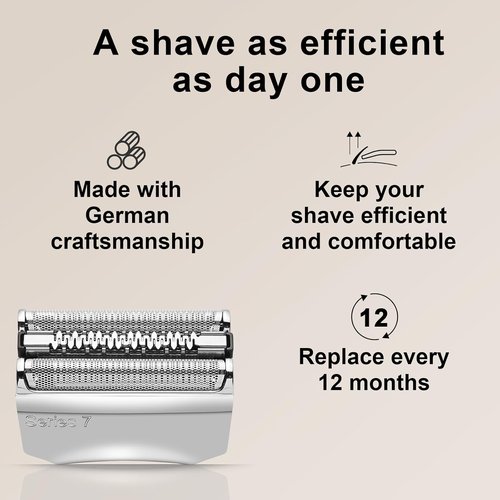 Braun 70S Series 7 Replacement Foil Shaver Heads - Compatible with 720, 750CC, 760CC, 790CC (2-Pack)