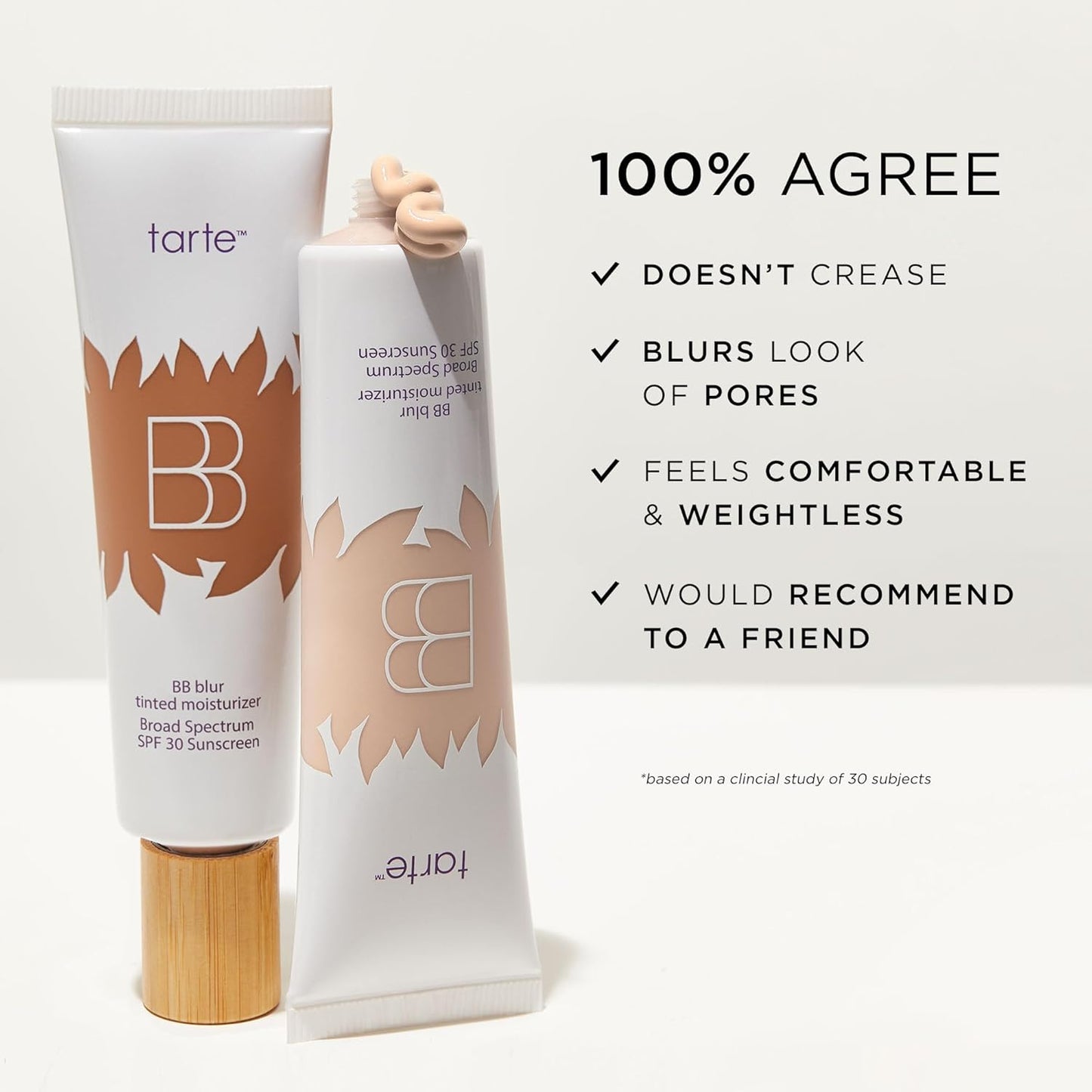 Tarte BB Blur Tinted Moisturizer - Medium Buildable Coverage | Broad Spectrum SPF 30, Vegan & Cruelty-Free