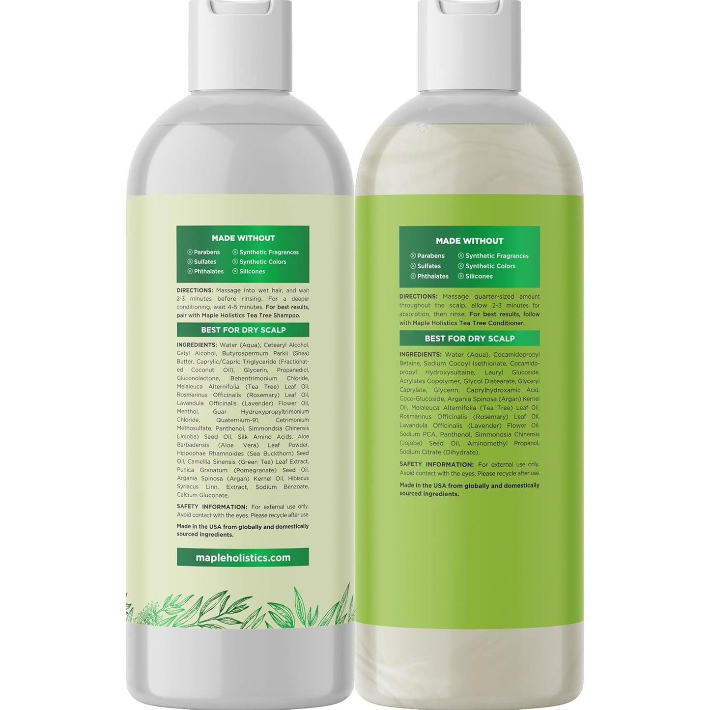 Tea Tree Shampoo and Conditioner Set | Sulfate-Free Clarifying Formula with Australian Tea Tree Oil - 8 Fl Oz