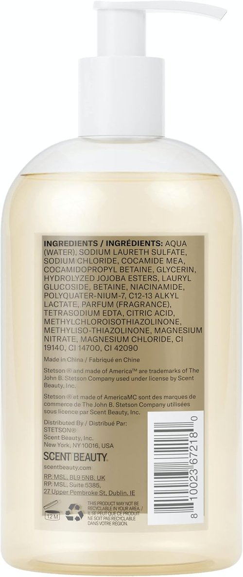 Coty Scent Stetson Original Hair and Body Wash - Earthy, Woody Aroma with Citrus & Patchouli - 13.1 Fl Oz