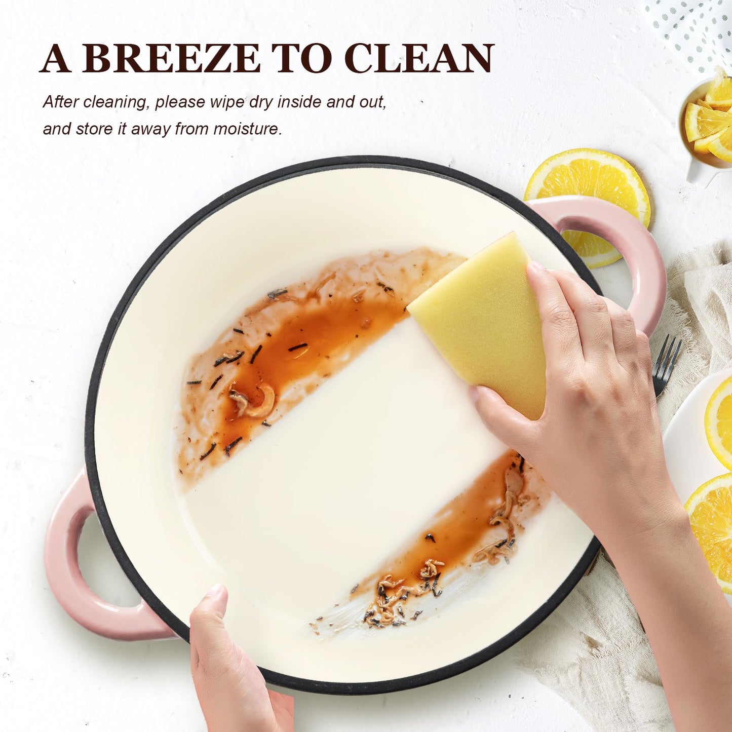 Overmont Enameled Cast Iron Dutch Oven - 4.5QT Pot with Lid Cookbook & Cotton Potholders - Heavy-Duty Cookware for Braising, Stews, Roasting, Bread Baking bottle green