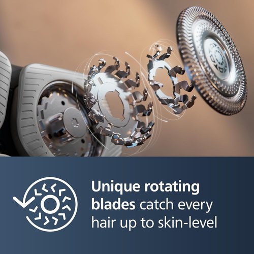 Philips Norelco Shaver Series 9000 - Space Grade Wet & Dry Electric Shaver with Lift & Cut System | Includes Trimmer, Cleaning Pod & Travel Case