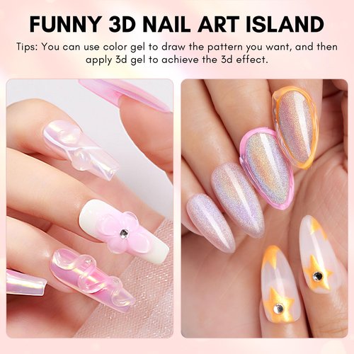 Makartt Nail Rhinestone Glue with 3D Gel Kit – Super Strong Nail Charm Glue & Sculpting Gel for DIY Nail Art, Drawing, Molding & Embossed Designs, Easy to Use for Nail Lovers & Beginners