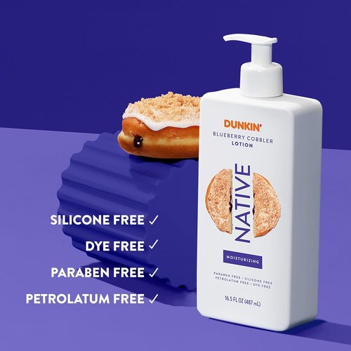 Native Body Lotion - Dunkin Blueberry Cobbler Moisturizer for Dry Skin | Plant-Based, 16.5 oz