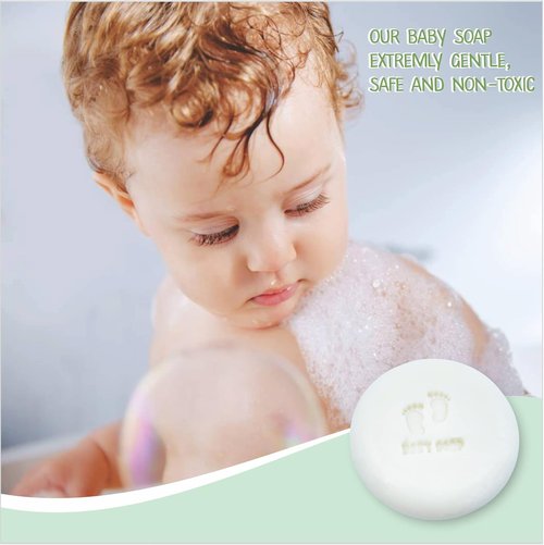 Relaxcation Unscented Baby Soap Bar - Organic Cold Process Soap with Coconut Oil & Cocoa Butter - Gentle for Newborns & Kids