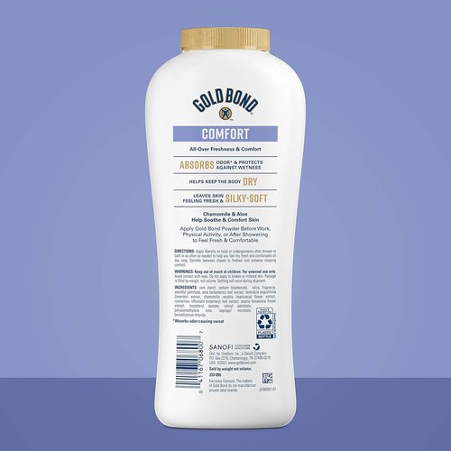 Gold Bond Comfort Body Powder - Talc-Free Formula with Aloe & Chamomile | 10 oz, Fresh Clean Scent
