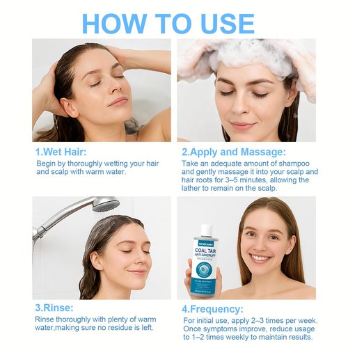Morovan Coal Tar Dandruff Shampoo: 2% COAL TAR Extract for Severe Dandruff, Psoriasis & Itchy Scalp | Medicated Treatment for Seborrheic Dermatitis - Effective Flake and Itch Control.