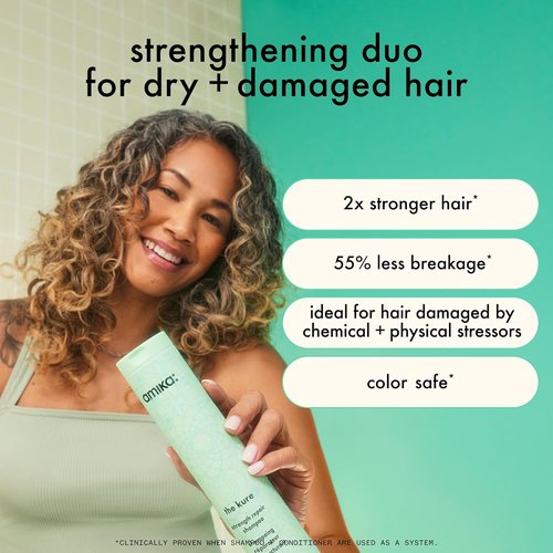 Amika Mane Menders Strength Repair Wash & Care Set - Nourishing Shampoo & Conditioner Duo