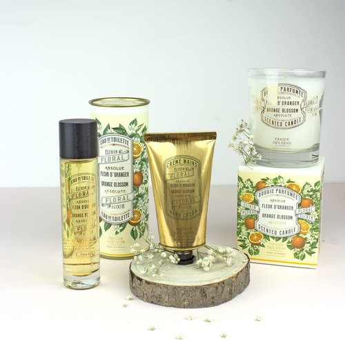 Panier des Sens Orange Blossom Candle - Hand-Poured in Provence - Long-Lasting 55-Hour Burn - 6.3 oz Natural Cotton Wick