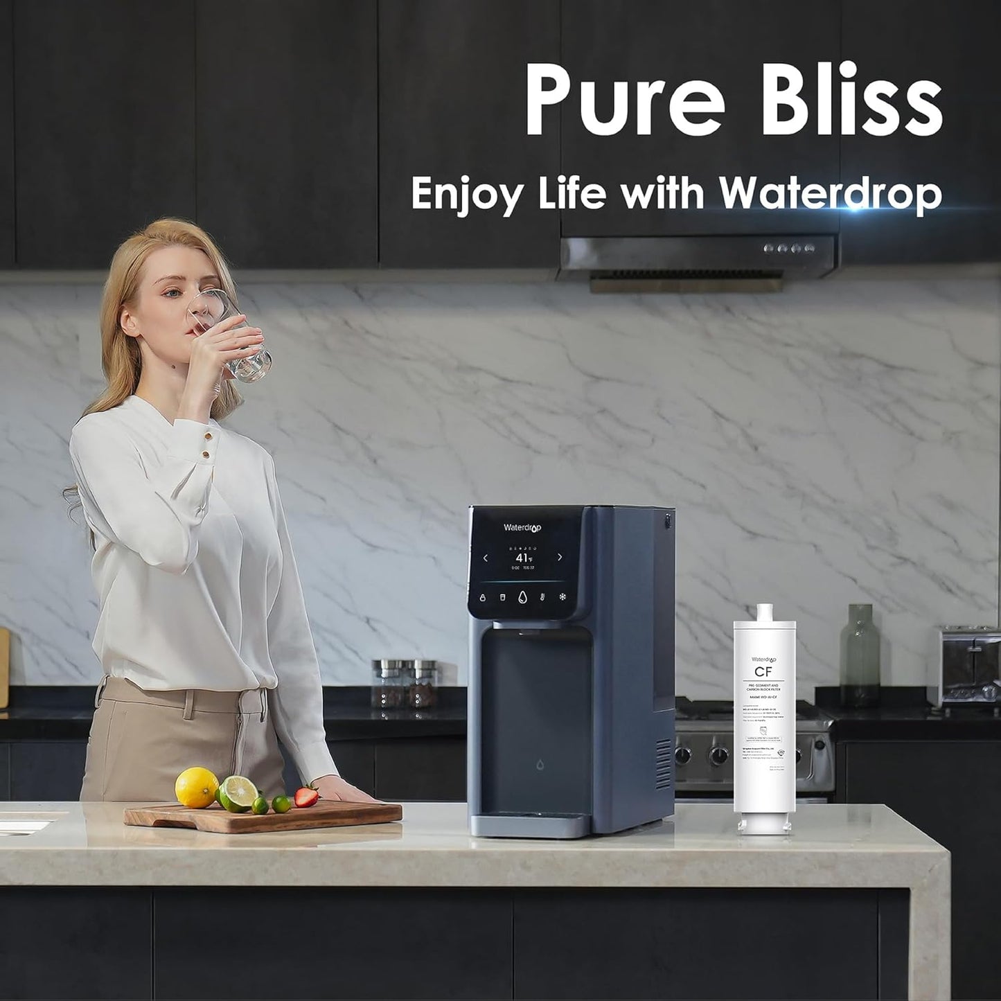 Waterdrop A1-CF Filter - Replacement for A1 Countertop Reverse Osmosis Dispenser | 6-Month Lifespan