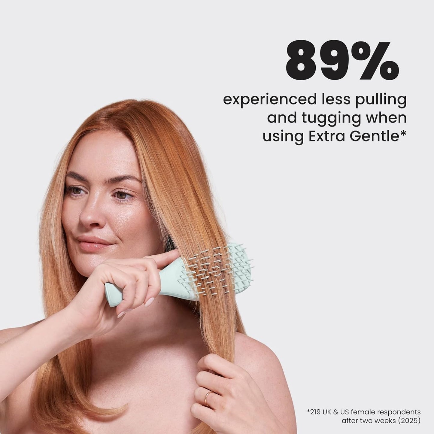Tangle Teezer Extra Gentle Detangler Hair Brush - Minimize Hair Loss & Breakage | Eucalyptus Green