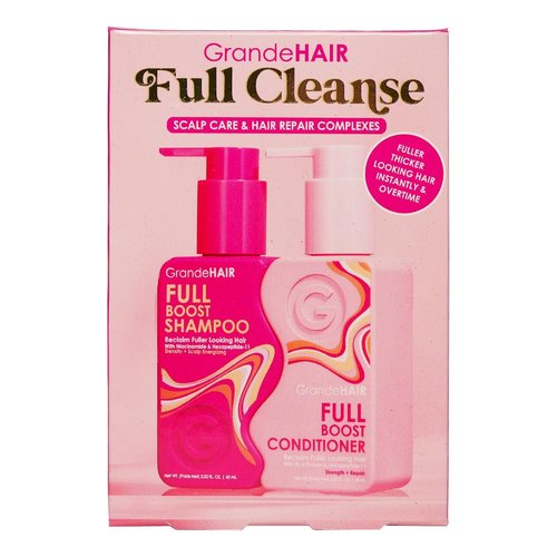 Grande Cosmetics GrandeHAIR Full Cleanse Travel Kit | Travel Size Shampoo & Conditioner for Healthier, Fuller Hair