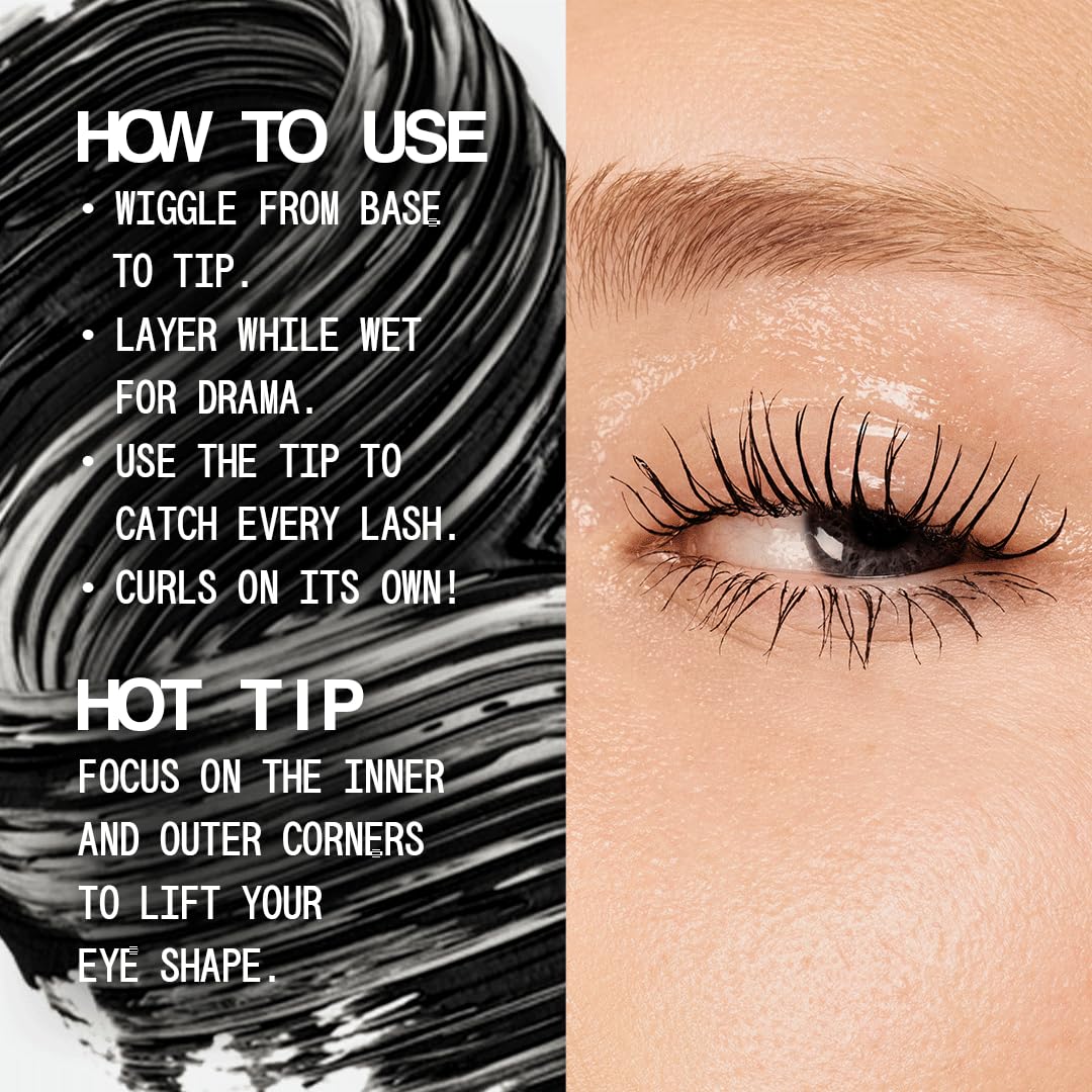 About-Face Volumizing Mascara - Jet Black | Clean, Vegan & Cruelty-Free | Amplifies & Lengthens Lashes | 0.43 oz