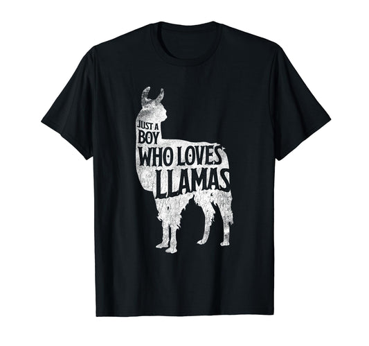 Just A Boy Who Loves Llamas Llama Boys Girls Costume Shirt