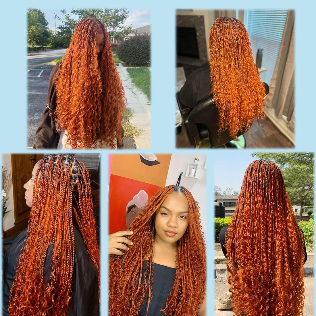 Eileen 18 Inch 50g 1 Bundles Deep Wave Bulk Human Hair for Braiding Curly Human Hair for Boho Braids Water Wet and Wavy Curls Micro Braiding Hair Extensions Brazilian Virgin 350 Ginger Orange