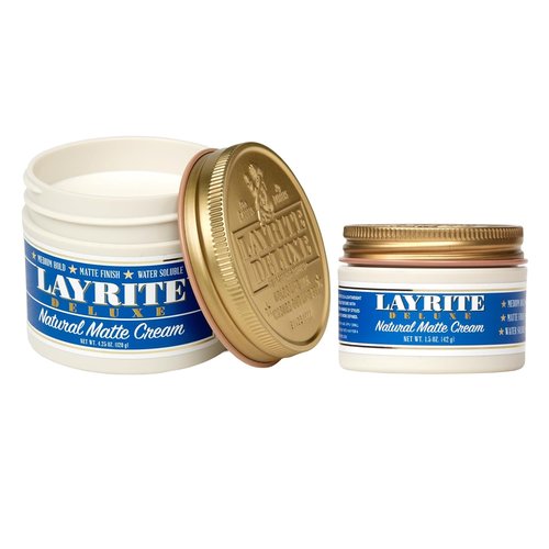 Layrite Deluxe Natural Matte Cream - 4.25 oz & 1.5 oz | Perfect for All Hair Types