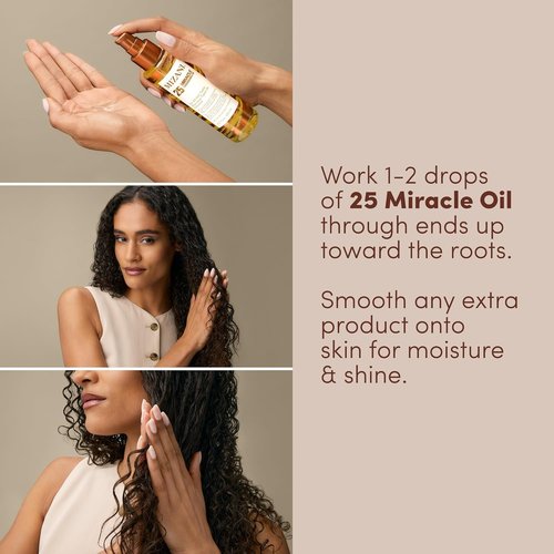 Mizani 25 Miracle Nourishing Hair Oil - for Curly Hair with Coconut Oil & Jojoba Oil, Adds Shine, Anti Frizz, Lighweight, Non-Greasy, Silicone-Free, Paraben-Free