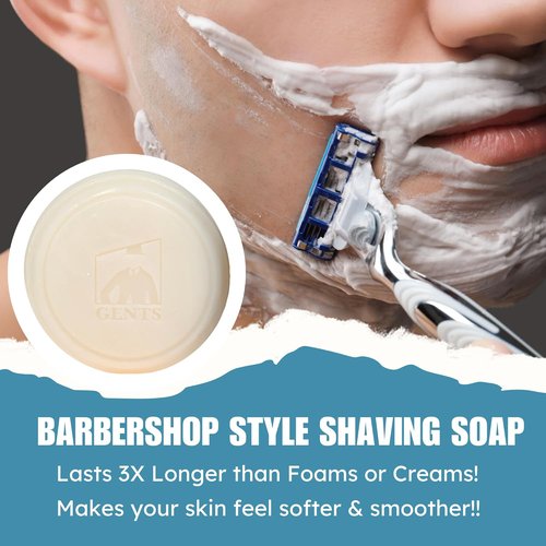 GENTS Shave Soap Set for Men - 97% All Natural, Bergamot, Lavender Citrus & Ocean Driftwood | Pack of 3