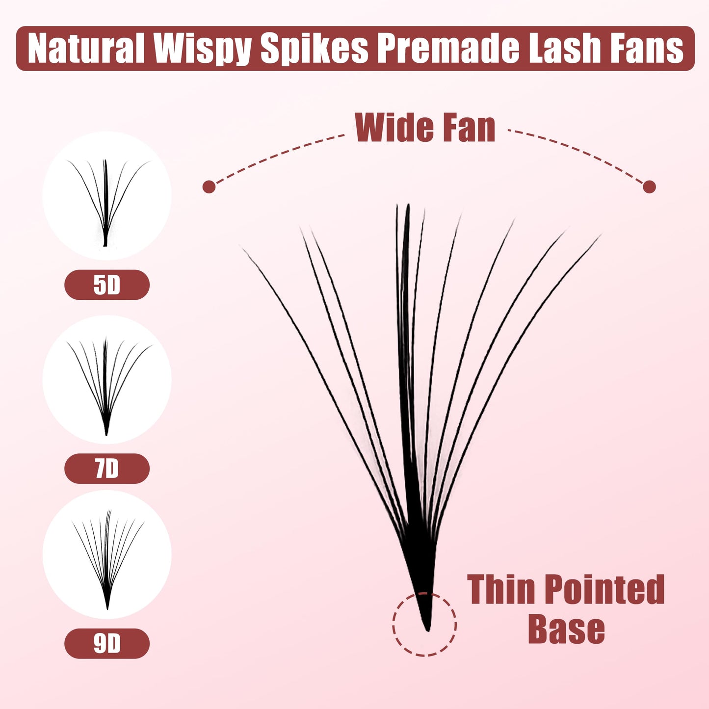 ABONNIE Premade Fans Eyelash Extensions, 400 Fans 9D 8-15mm Mixed Promades Eyelash Fans,0.07 Thickness D Curl Premade Lash Fans, Handmade Premade Fans Volume Lash Extensions(Spikes 9D 0.07-D 8-15mm)