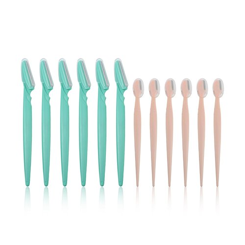 Earth & I Dermaplaner Razor Set - 12 Count Facial Shavers for Peach Fuzz & Brow Shaping | 2 Sizes