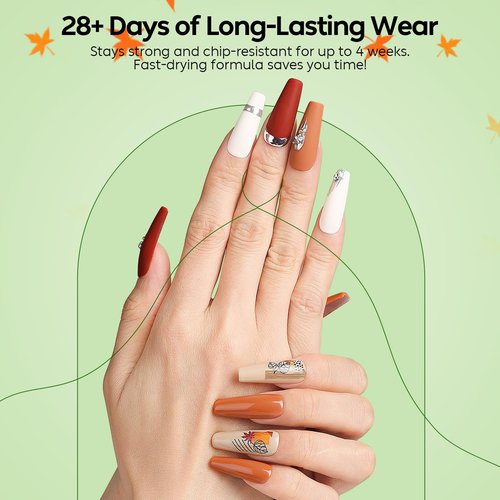 Luxbon 12 pcs Gel Nail Polish Set - Fall Color Set Long Lasting Autumn Gel Polish, uv led Soak Off Nail Art Designs Manicure Kit 013