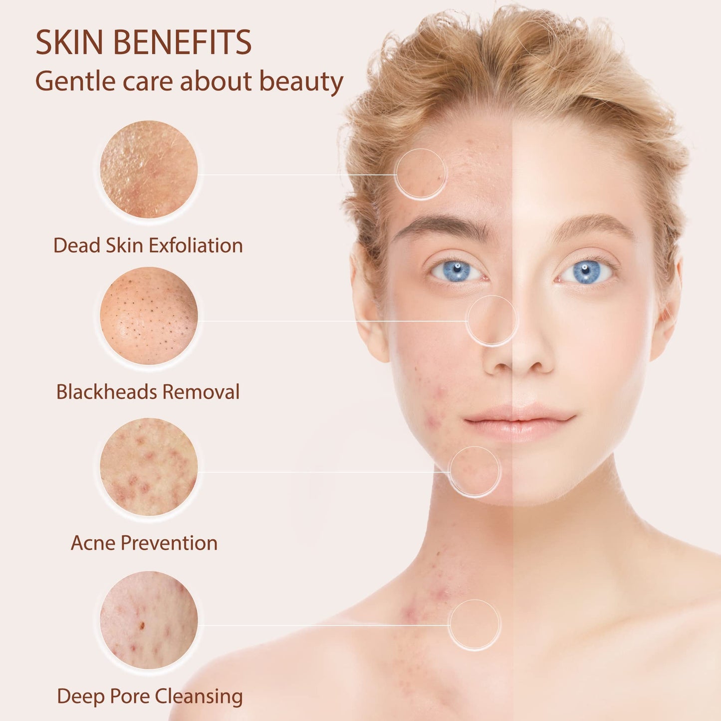 Facial Cleansing Brush Face Scrubber Exfoliating Cleaning Skin Care Cleanser Wash Women Girls Electric Beauty Products Powered Exfoliator Skincare Spin Tools Scrub Washer Self Care (Amethyst)