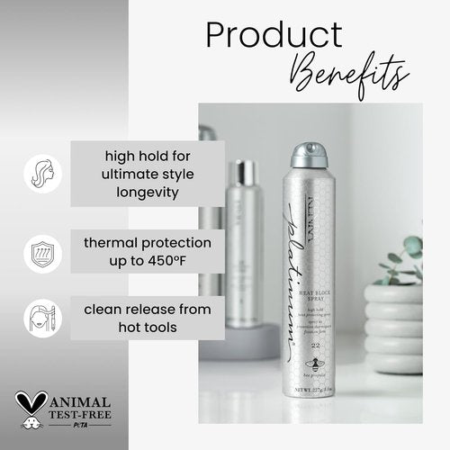 Kenra Platinum Heat Block Spray 22 - Heat Protecting Hairspray for Ultimate Style Longevity | All Hair Types