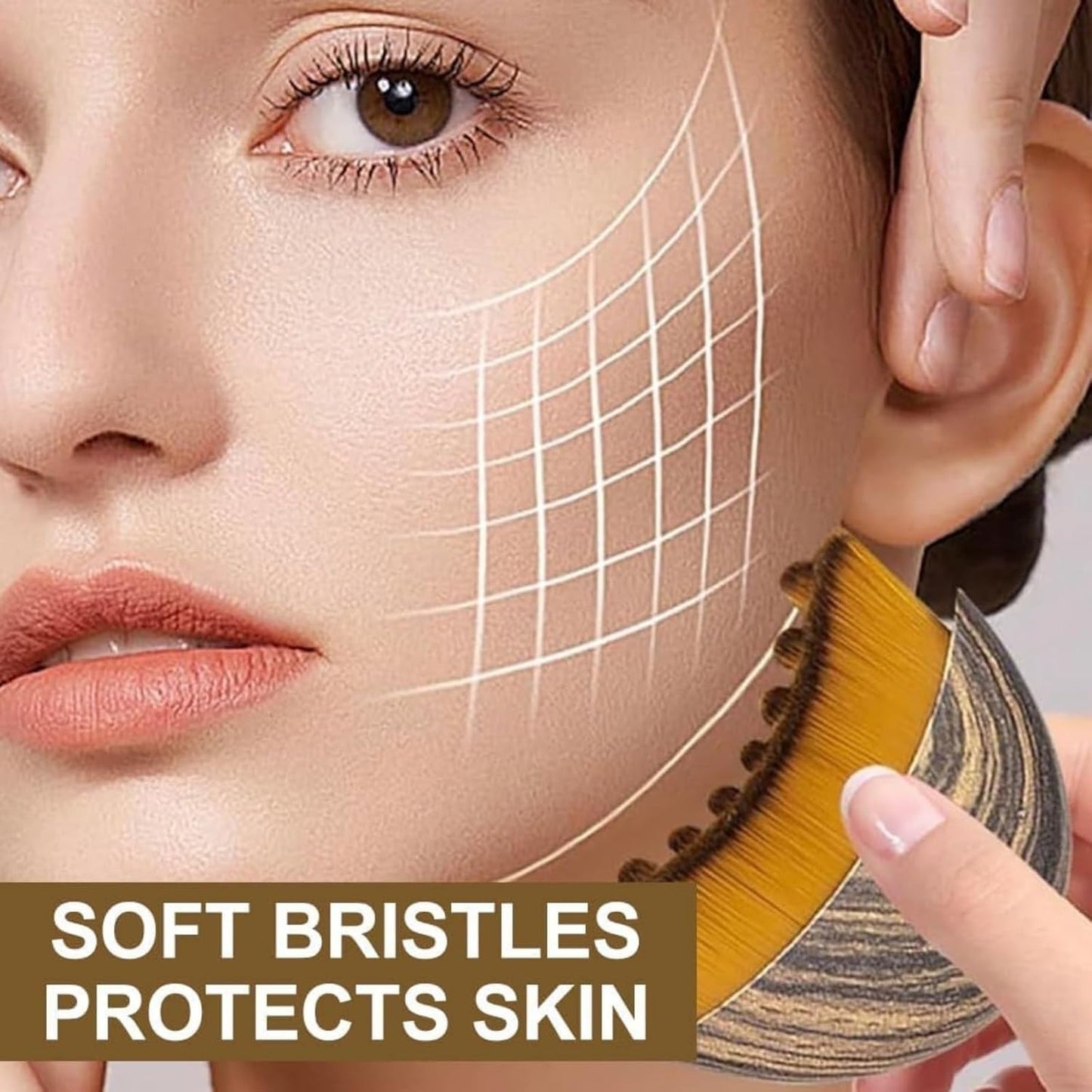 Skiennix Lymphatic Contour Face Brush - Ergonomic Design for Precise Skin Fit | Face Lifting Tool (1PC)