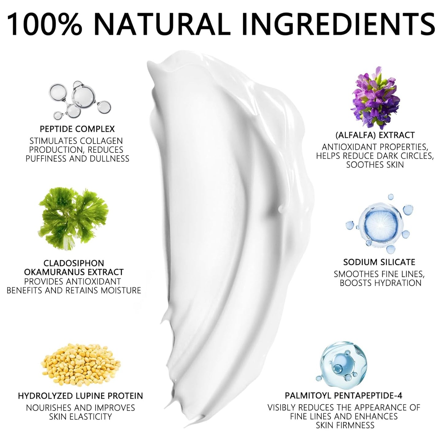 Skiennix Instant Eye Tightener Cream - Reduces Puffiness & Wrinkles, Lightweight Formula, 1 Fl oz / 30ml