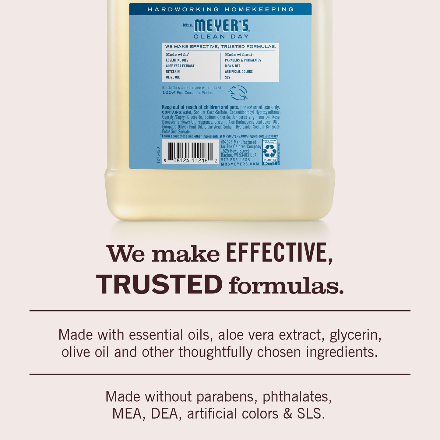 MRS. MEYER'S CLEAN DAY Liquid Hand Soap Refill, Rainwater, 33 OZ