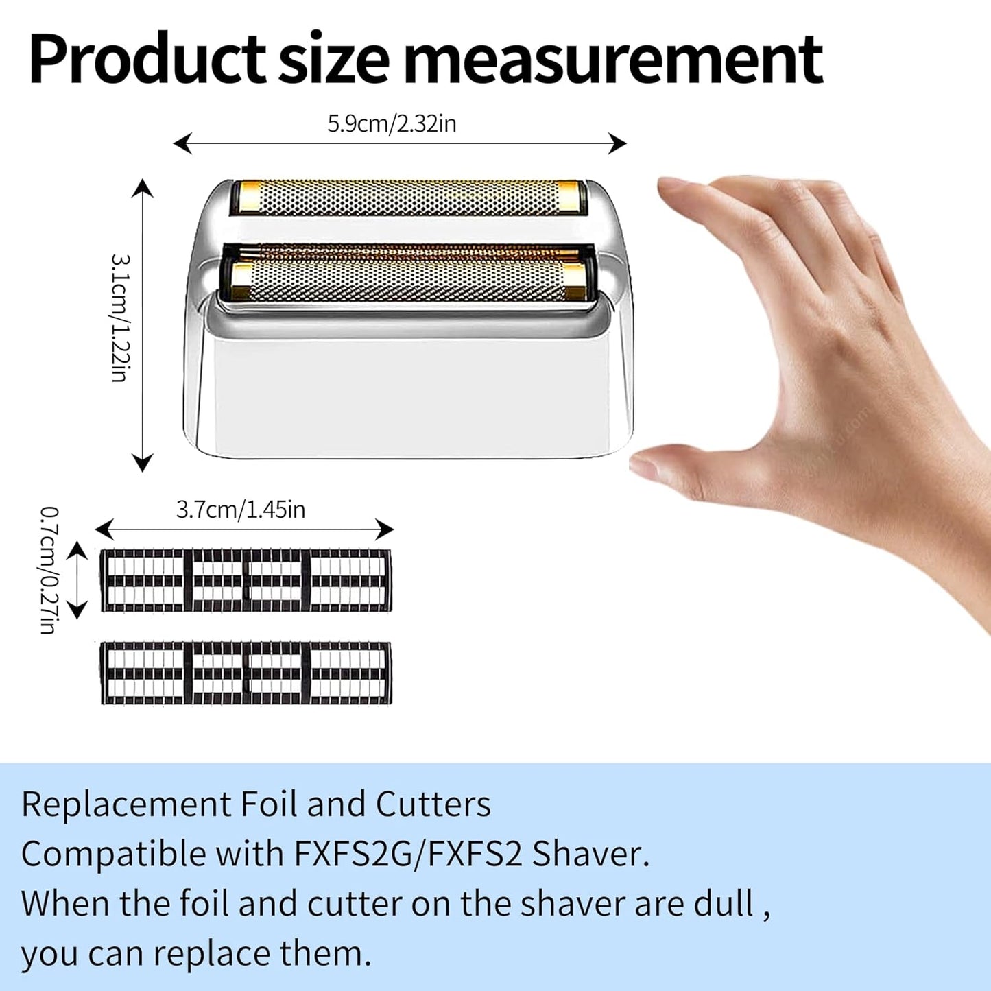 BaBylissPRO Replacement Foil & Cutters - Professional Parts for FXFS2 Shaver | Silver