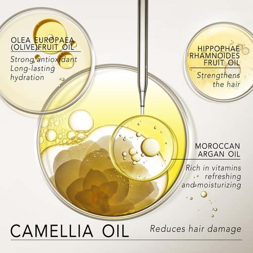 Camellia Hair Oil Serum by [Brand Name] - Nourishing Hydrating Oil for Dry, Damaged Hair | Adds Shine & Smooths Split Ends