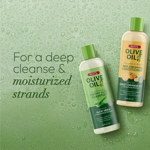 ORS Olive Oil Shampoo & Conditioner with Aloe Vera & Orange Oil for Moisture, Strengthen & Restore (2 Piece Set)