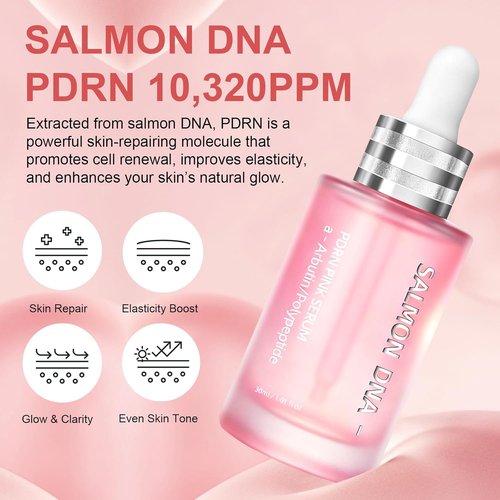 PDRN Pink Glow Serum - Hydrating Peptide & Niacinamide Formula for Firm, Bright Skin | 1.01 fl. Oz
