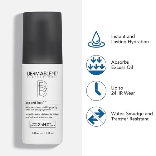 Dermablend Lock and Last Setting Spray - Water-Resistant Finishing Spray for Makeup | Lightweight Natural Finish