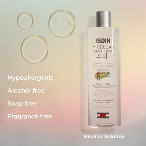 ISDIN Micellar Facial Cleansing Water - Hydrating Makeup Remover for Sensitive Skin | 13.5 FL OZ