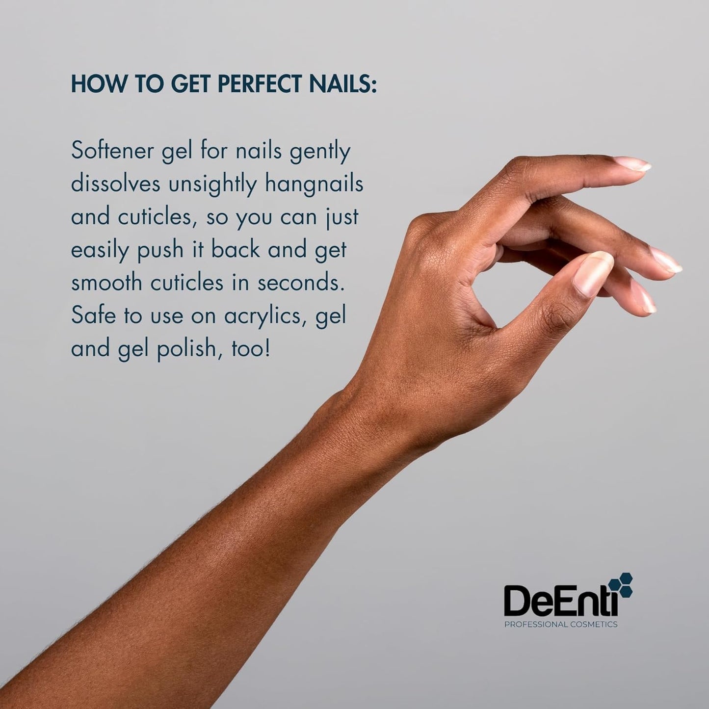 DeEnti Instant Cuticle Remover Gel - Professional 15-Second Softener for Hands & Feet | 8oz Bottle