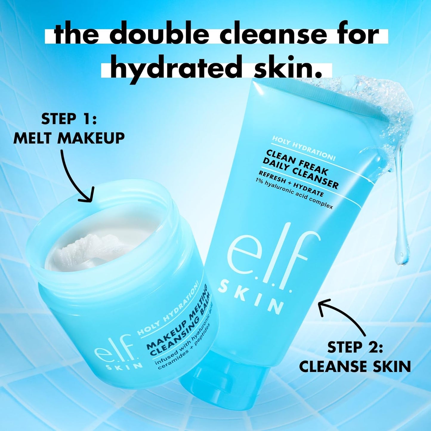 e.l.f. SKIN Daily Cleanser - Gentle Hydrating Face Cleanser with Hyaluronic Acid | Mini 1 fl oz