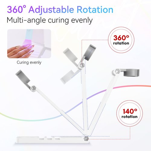 Makartt UV Nail Lamp Stand: Foldable, 360° Adjustable Rotation, Portable, Handsfree, Convenient for Gel Nails Polish Painting Home Salon Manicure