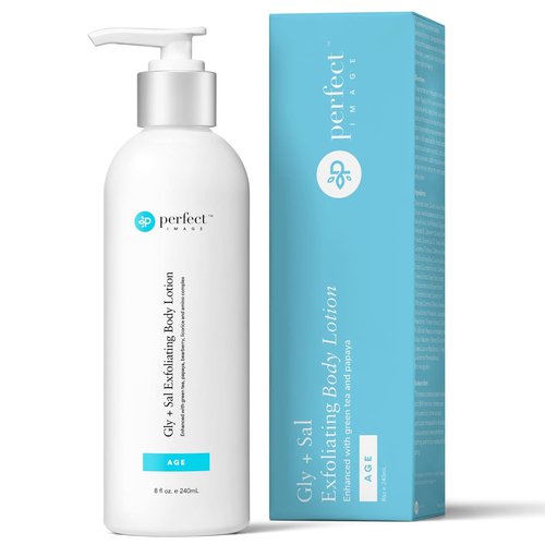 Perfect Image Gly + Sal Exfoliating Body Lotion - 8% Glycolic & 2% Salicylic Acid with Green Tea & Papaya, 8 oz