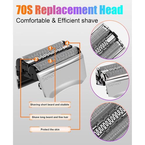Braun 70S Electric Shaver Head Replacement - 3 Pack for Ultimate Shaving Performance