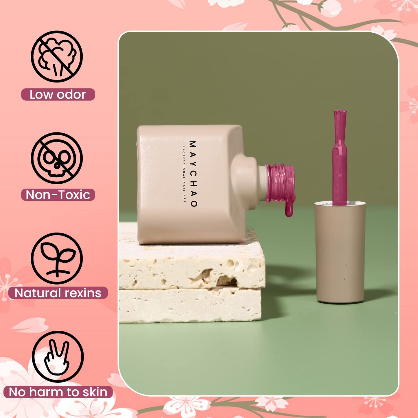 MAYCHAO 15ML Gel Nail Polish 1Pc Vino Red Nail Polish Soak Off UV LED Nail Gel Polish Nail Art Starter Manicure Salon DIY at Home, 0.5 OZ