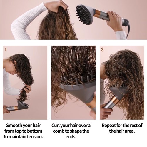 Dyson Upgraded Diffuser Attachment - Converts Airwrap Styler to Hair Dryer Nozzle, Grey
