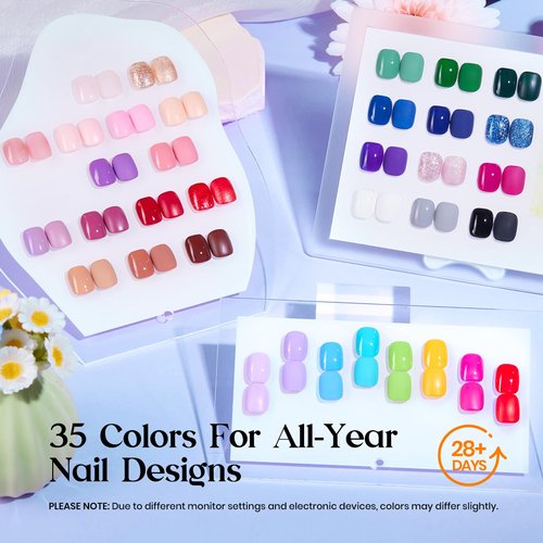 Beetles Gel Nail Polish Kit with U V Light - 35 Colors 68 Pcs Gel Polish Set One Color One Bottle Seasonal Whispers Nails Kit with Top Base Coat Beauty Must Have DIY Salon Manicure Gifts for Women