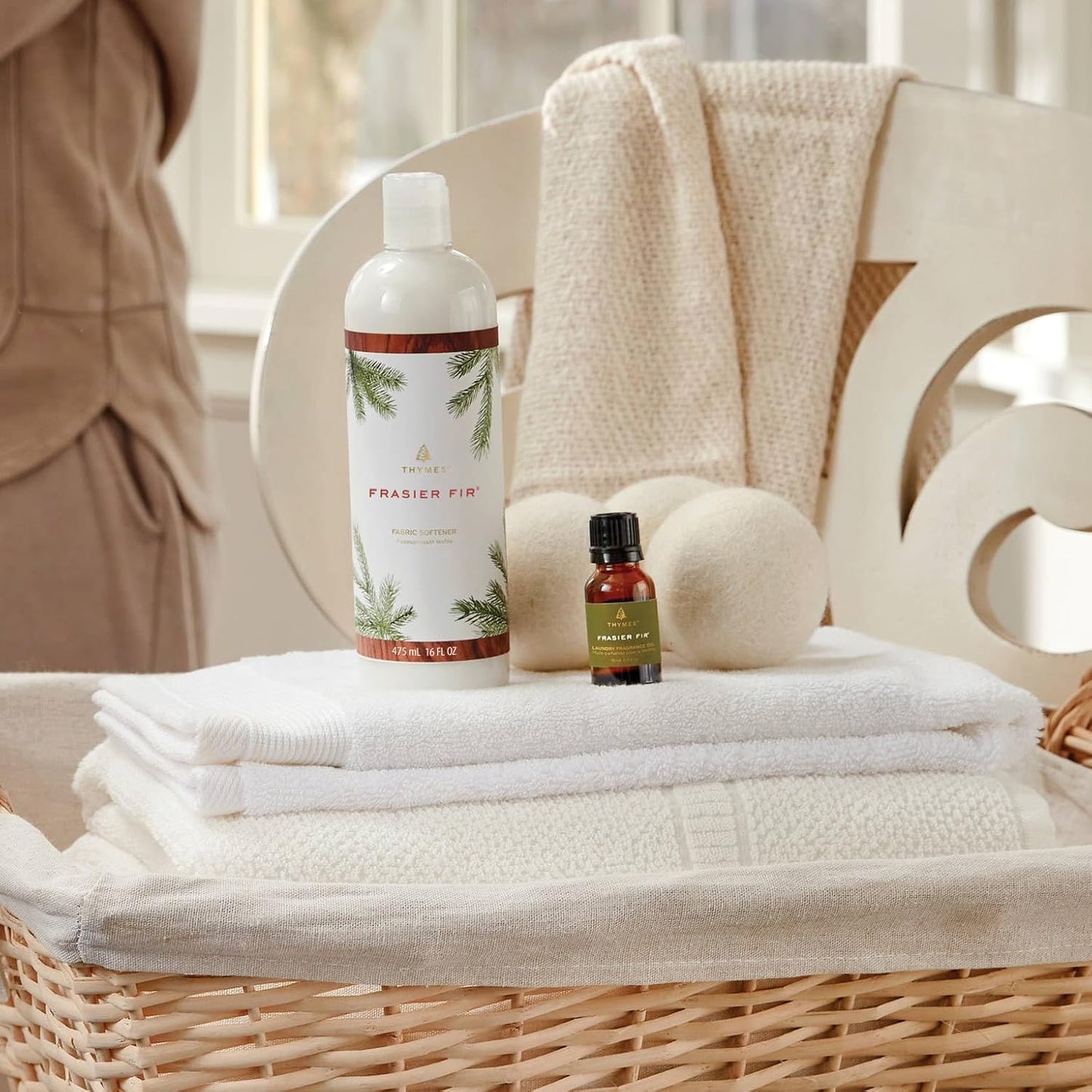 Thymes Fir Fabric Softener - 16 Oz | Refreshing Scent for Soft, Static-Free Laundry