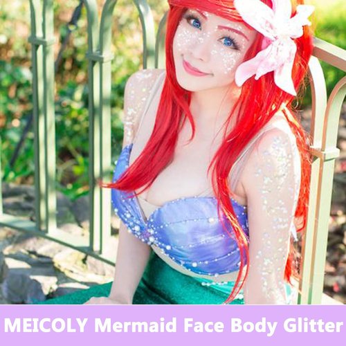 MEICOLY Clear White Body Glitter - Chunky Face & Hair Sparkling Gel for Festivals | 50ml