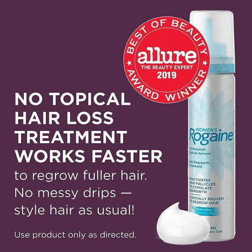 Rogaine Women's Hair Regrowth Treatment Foam - 4 Month Supply for Thicker, Fuller Hair
